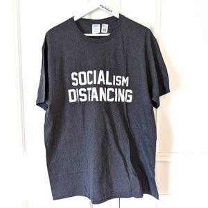 Social distancing funny political parody shirt